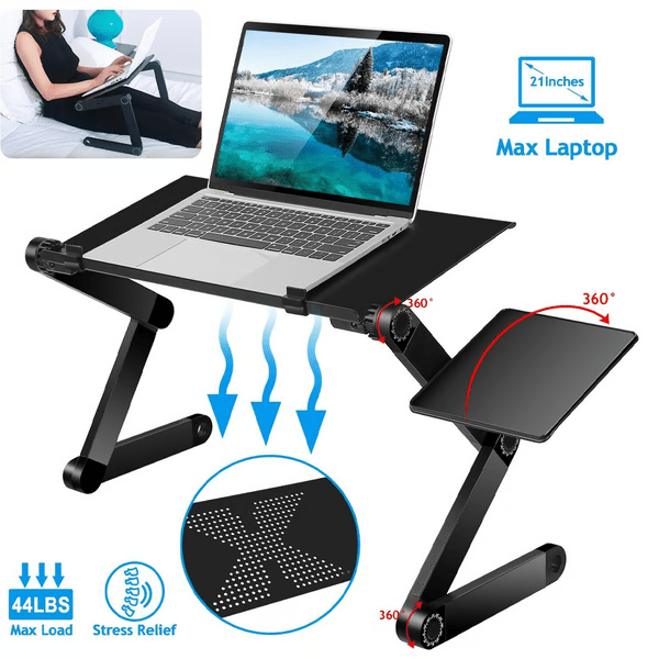 Höhenverstellbarer Laptopständer für Ergonomisches Arbeiten mit Abnehmbarem Mauspad und 360° Verstellbaren Beinen 5