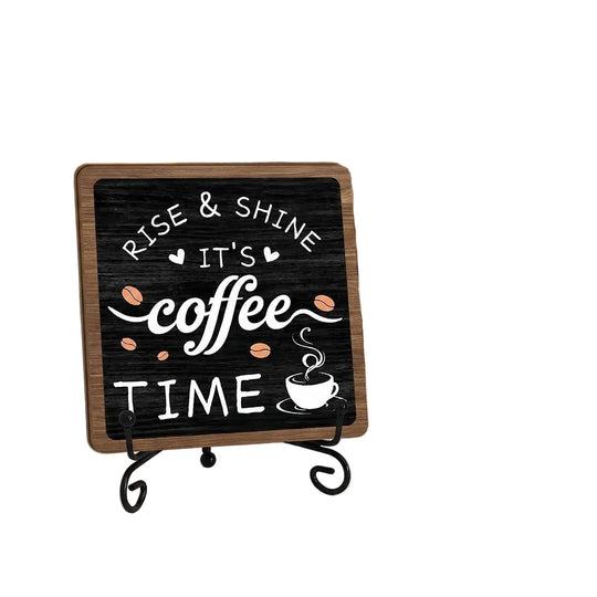 Holzschild Dekoration mit Kaffee-Motiv für Wohn- und Küchenbereich 2