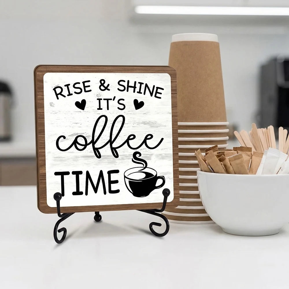 Holzschild Dekoration mit Kaffee-Motiv für Wohn- und Küchenbereich 3