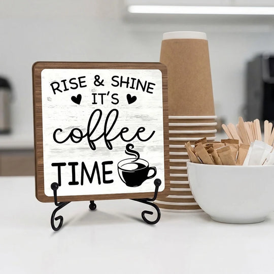 Holzschild Dekoration mit Kaffee-Motiv für Wohn- und Küchenbereich 3