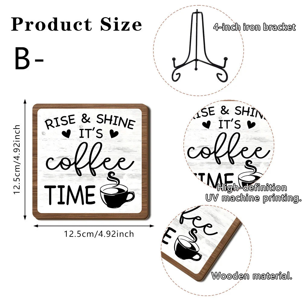 Holzschild Dekoration mit Kaffee-Motiv für Wohn- und Küchenbereich 6