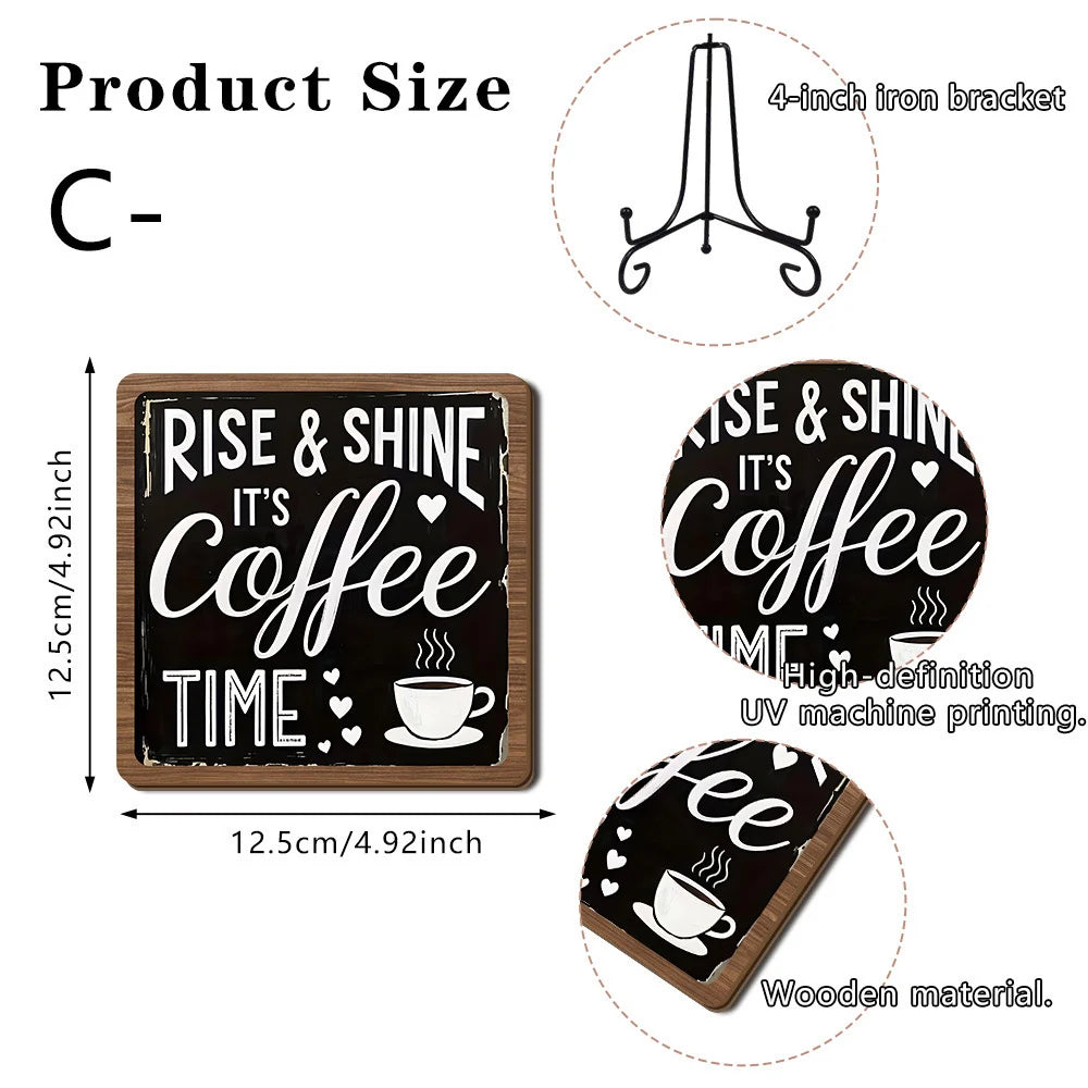 Holzschild Dekoration mit Kaffee-Motiv für Wohn- und Küchenbereich 7
