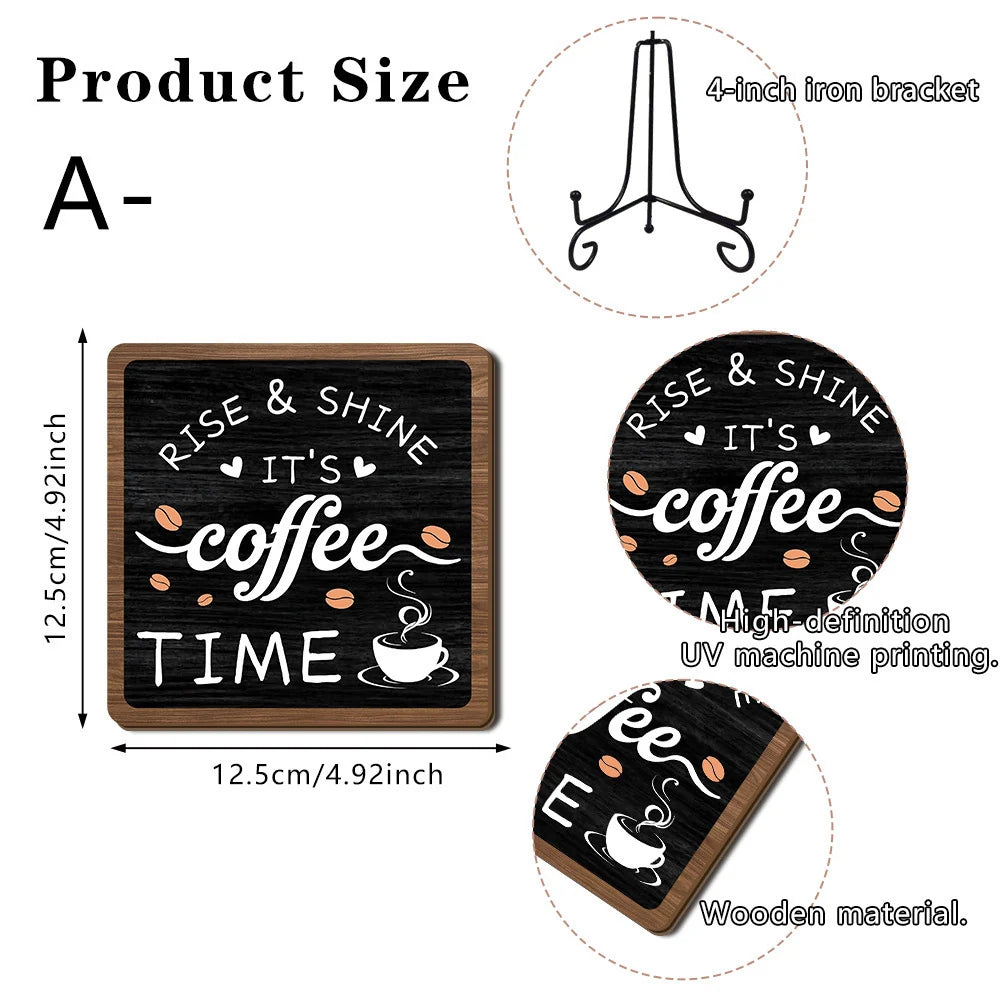 Holzschild Dekoration mit Kaffee-Motiv für Wohn- und Küchenbereich 8