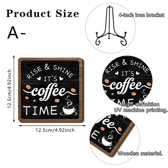 Holzschild Dekoration mit Kaffee-Motiv für Wohn- und Küchenbereich 8