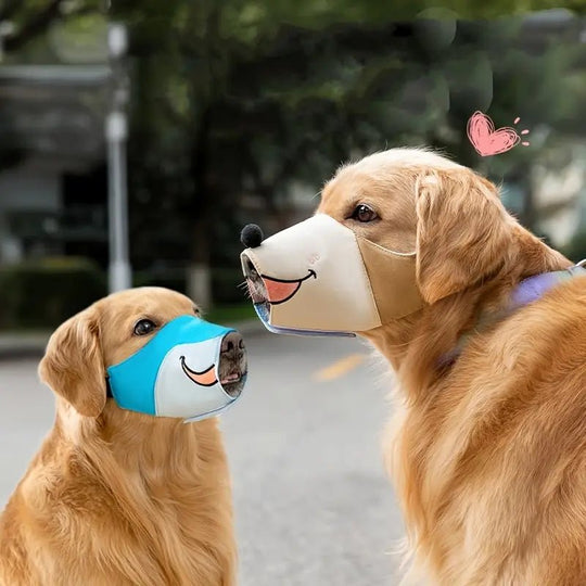 Hunde Maulkorb Verstellbar im Verspielten Cartoon Design für Hunde 1