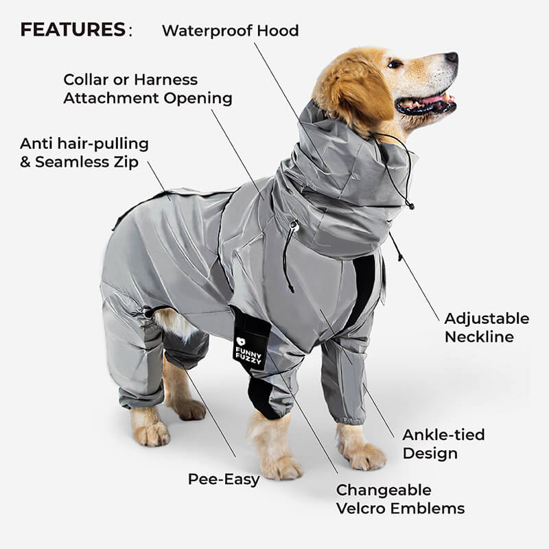 Hundemantel Wasserdicht Reflektierend für Hunde – Regenmantel mit Komfort und Sichtbarkeit 3