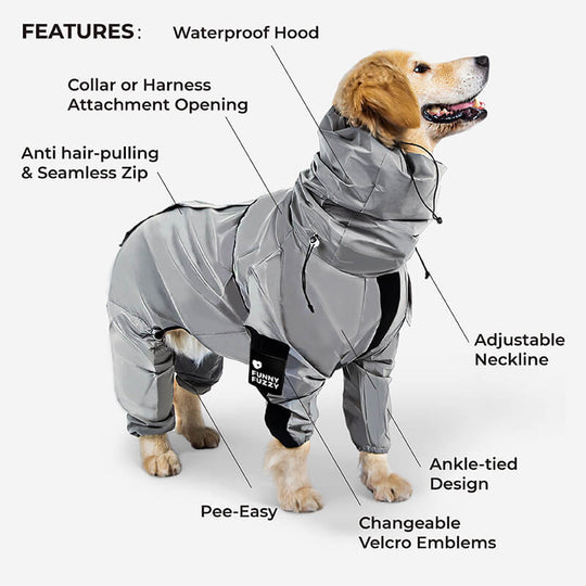 Hundemantel Wasserdicht Reflektierend für Hunde – Regenmantel mit Komfort und Sichtbarkeit 3