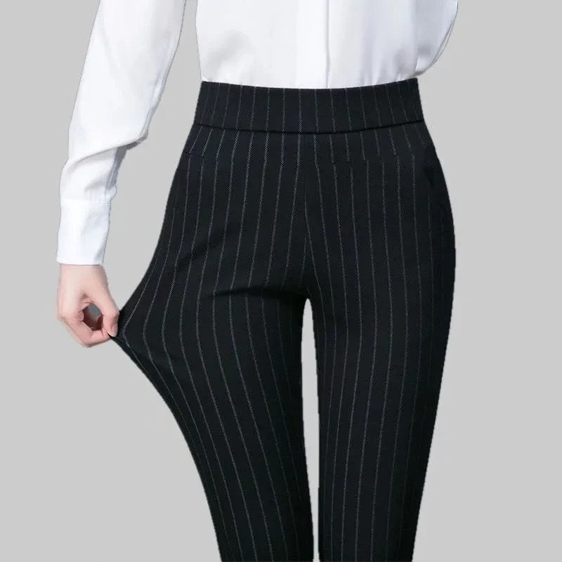 Damenhose Hohe Taille Atmungsaktives Material Stoffhose für Vielseitige Anlässe 3