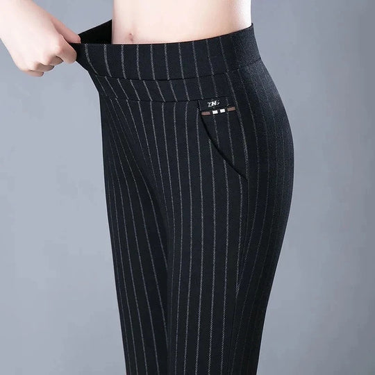 Damenhose Hohe Taille Atmungsaktives Material Stoffhose für Vielseitige Anlässe 2