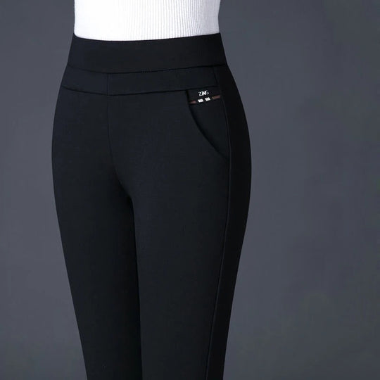 Damenhose Hohe Taille Atmungsaktive Stoffhose für Komfort und Stil 1