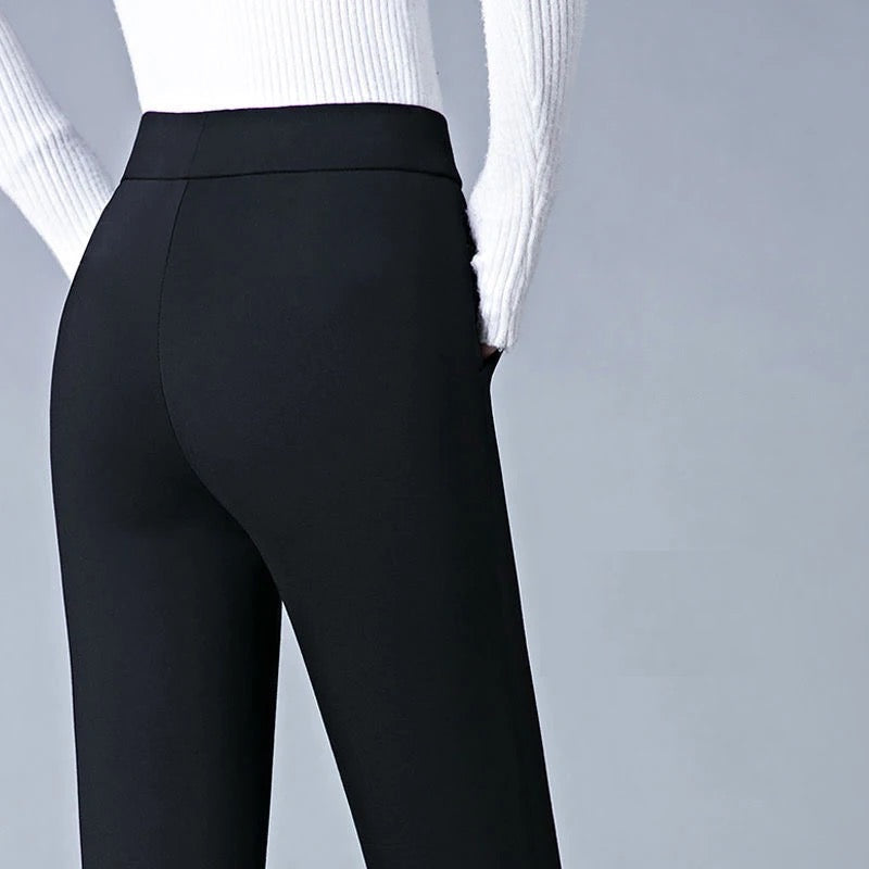 Damenhose Hohe Taille Atmungsaktives Material Stoffhose für Vielseitige Anlässe 4