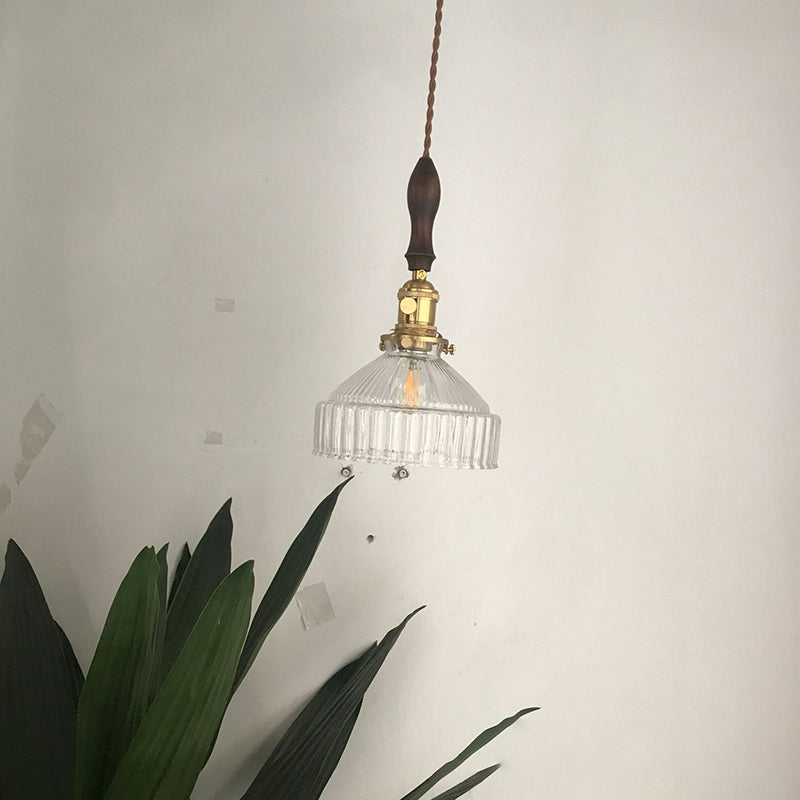 Industrielle Pendelleuchte mit geripptem Glas für Wohnzimmer und Esszimmer 4