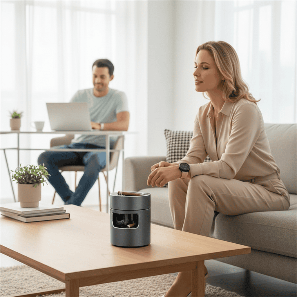 Intelligenter Aschenbecher Mit USB Luftreinigungssystem Für Draußen 2