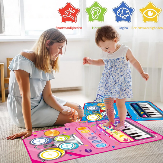 Interaktive Spielmatte Baby mit Musikinstrumenten und Rutschfester Unterseite 1