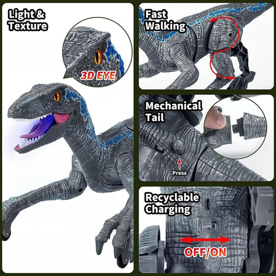 Interaktiver Dinosaurier Spielzeug T-Rex mit Licht und Sound - Ferngesteuerter Dino Spielzeug für Kinder 5