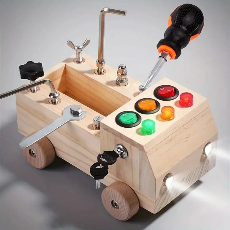 Interaktives Lernspielzeug Für 3 Jährige – Montessori Busy Board Mit LED-Leuchten 1