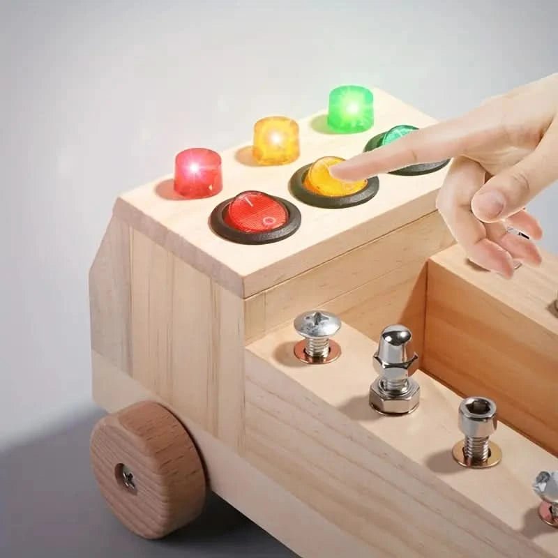Interaktives Lernspielzeug Für 3 Jährige – Montessori Busy Board Mit LED-Leuchten 3
