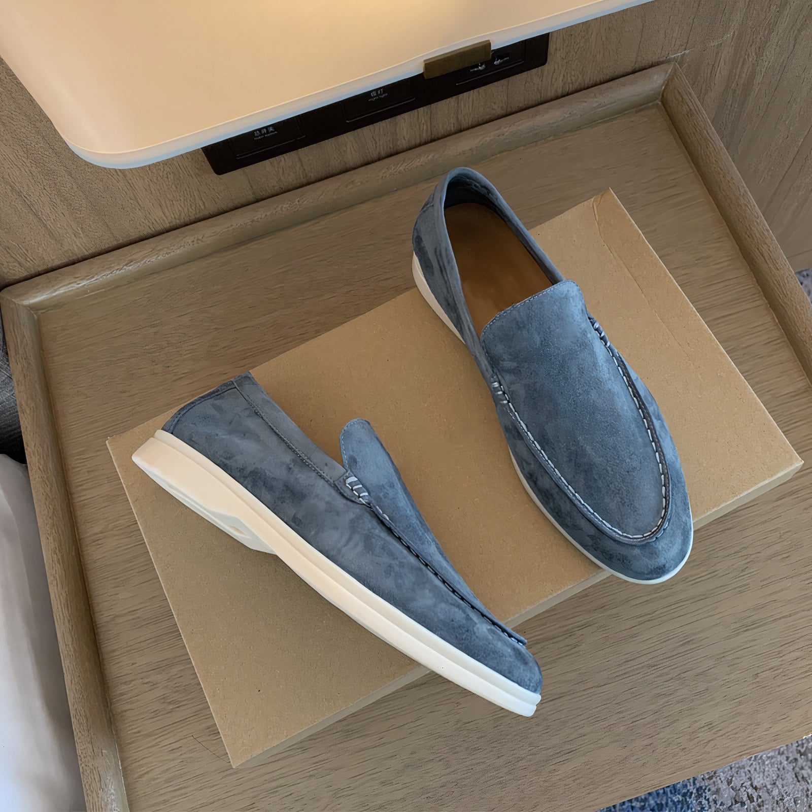 Herren Schuhe Vintage Lederloafer PU-Leder Handgenäht 5