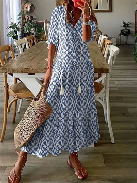 Variant image for Damen Maxi Kleid Luftig Baumwolle Sommerkleider-22