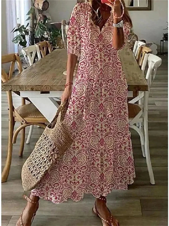 Variant image for Damen Maxi Kleid Luftig Baumwolle Sommerkleider-29