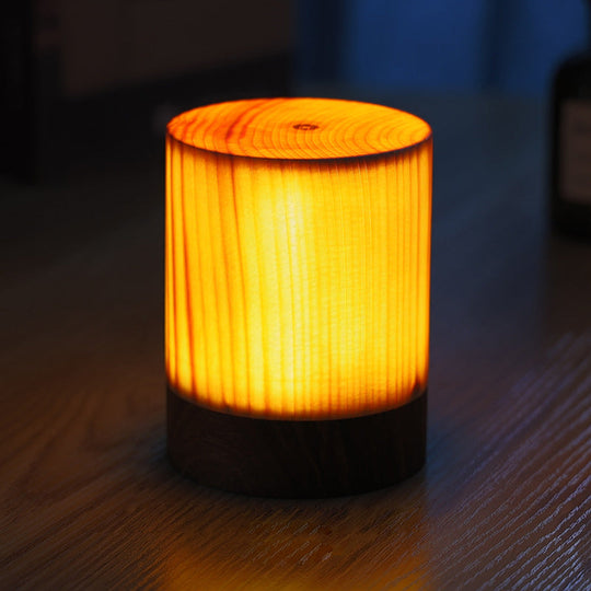 Kabellose LED Tischleuchte mit Touch-Steuerung und Holzdesign für Nachttisch oder Wohnzimmer 11