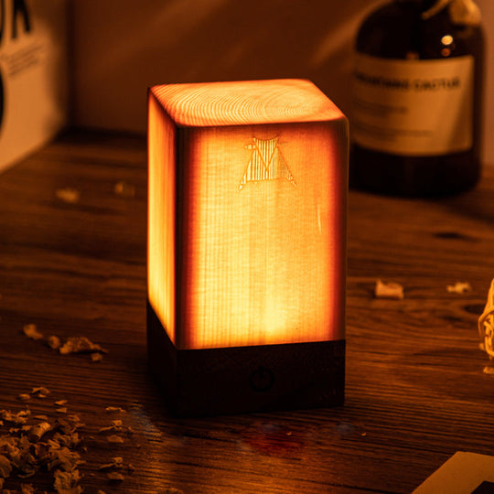 Kabellose LED Tischleuchte mit Touch-Steuerung und Holzdesign für Nachttisch oder Wohnzimmer 13