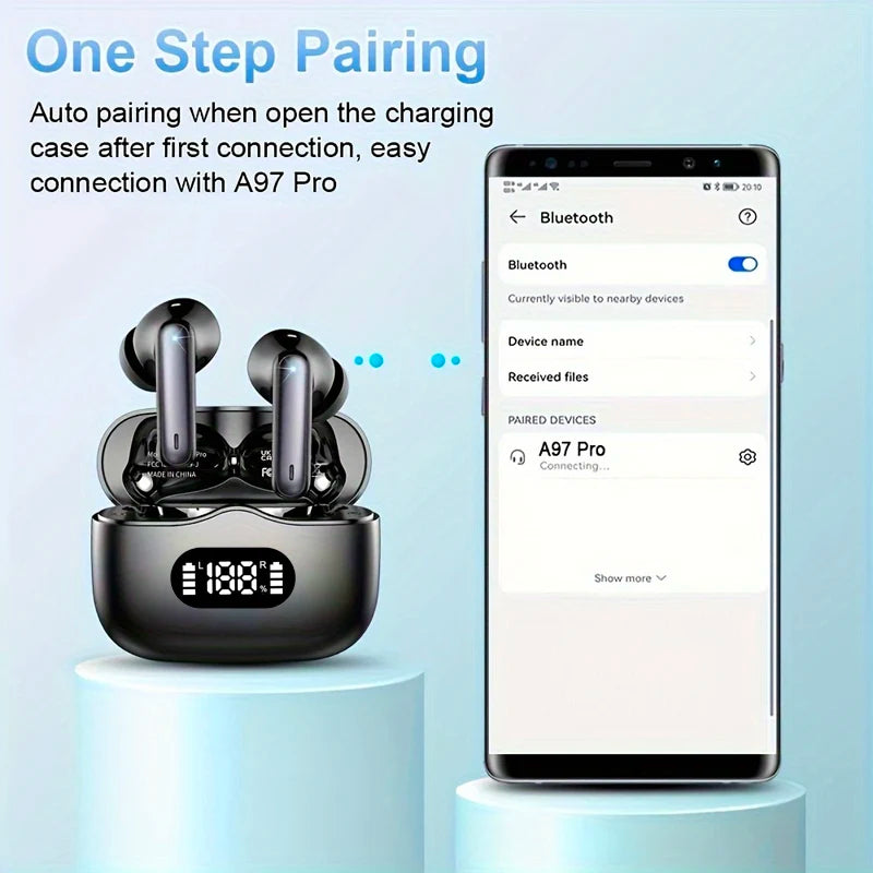 Kabellose Ohrhörer Bluetooth 5.3 mit 6 Mikrofonen – Beste In Ear Kopfhörer für Herren und Damen 5