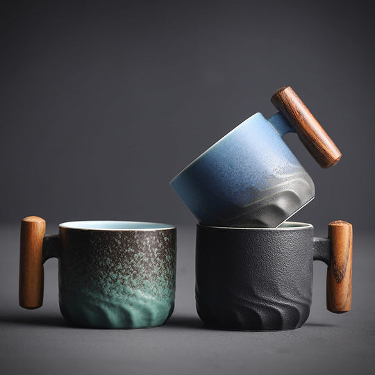 Kaffeetasse für Espresso und Tee mit Holzgriff 0