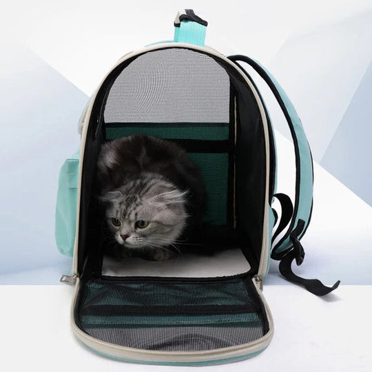 Katzenrucksack Tragetasche für Outdoor-Reisen mit Atmungsaktivem Design und Praktischem Reißverschluss 2