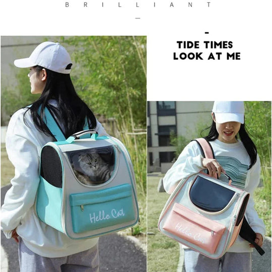 Katzenrucksack Tragetasche für Outdoor-Reisen mit Atmungsaktivem Design und Praktischem Reißverschluss 3
