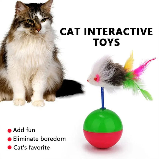 Katzenspielzeug Maus mit Federn für Aktives Spielen - Set mit 2 Stück 2