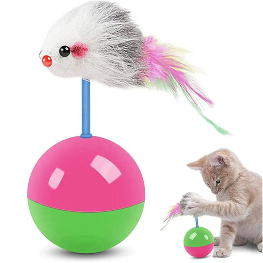 Katzenspielzeug Maus mit Federn für Aktives Spielen - Set mit 2 Stück 4