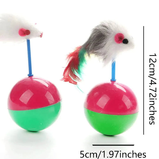 Katzenspielzeug Maus mit Federn für Aktives Spielen - Set mit 2 Stück 5
