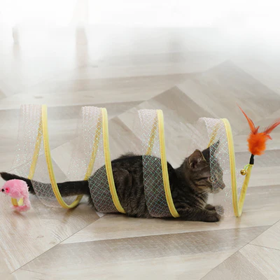 Katzenspielzeug Tunnel Spiralförmig für Aktives Spielen 2