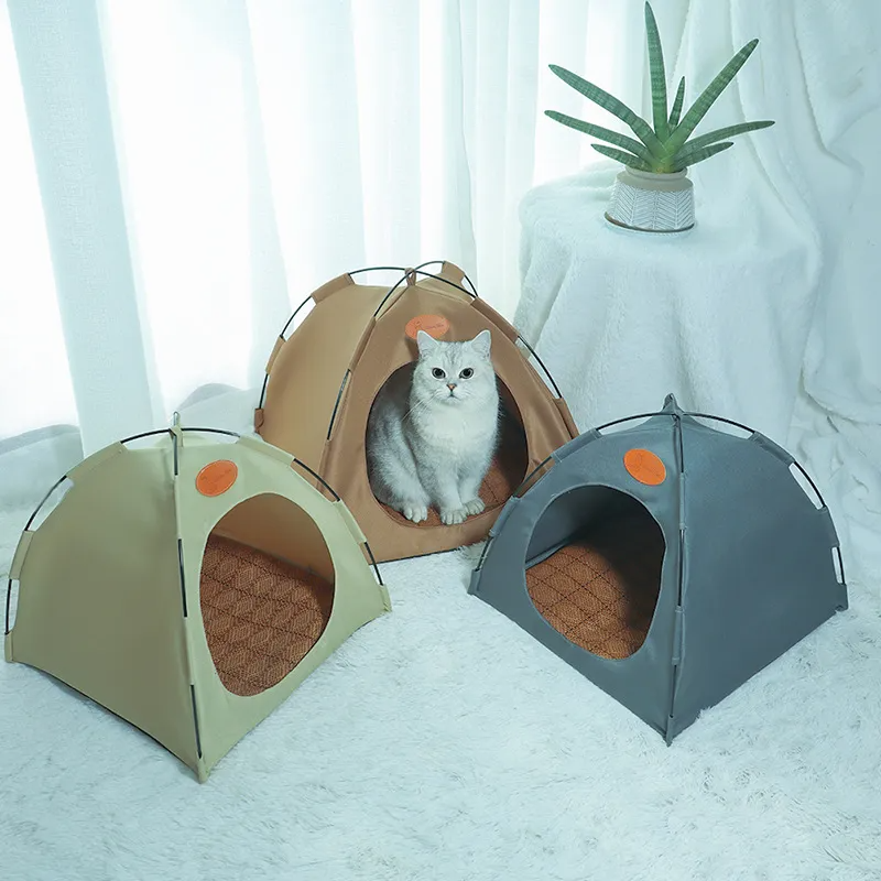 Katzenzelt Atmungsaktiv Faltbar für Innen und Außen 3