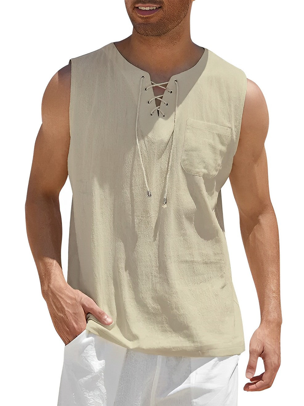 Variant image for Herren Tanktop Atmungsaktiv Baumwolle Für Sport Und Freizeit-49