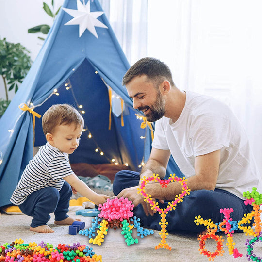 Kinder Bausteine Schneeflocken Kreativspielzeug für Kreatives Spiel und Motorikförderung 1