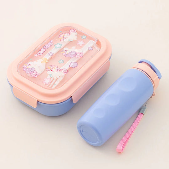 Kinder Bento-Lunchbox-Set mit Einhorn-Motiv 0