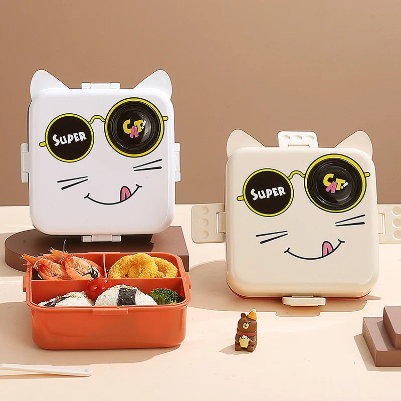 Kinder Bento-Lunchbox mit Elefantenmotiv und Fächern 3