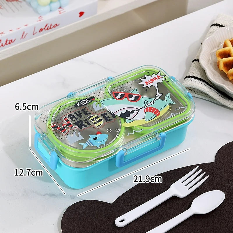 Kinder Bento-Lunchbox mit Hai-Motiv Verspielt und Praktisch 0