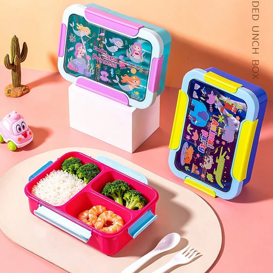Kinder Bento-Lunchbox mit mehreren Fächern und verspieltem Design 1