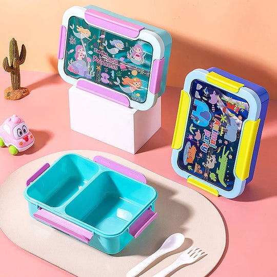 Kinder Bento-Lunchbox mit mehreren Fächern und verspieltem Design 2