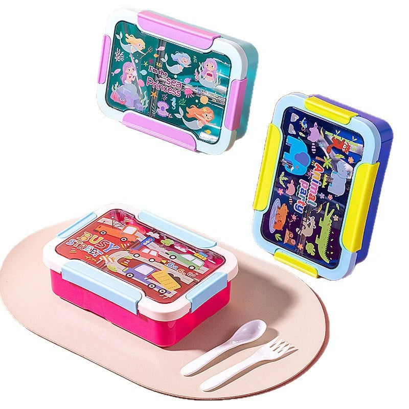 Kinder Bento-Lunchbox mit mehreren Fächern und verspieltem Design 3
