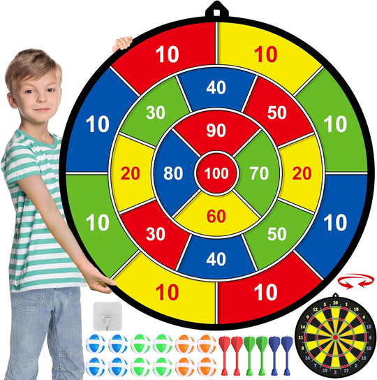 Kinder Dartboard Doppelseitig Interaktiv für Spielspaß und Motorikförderung 0