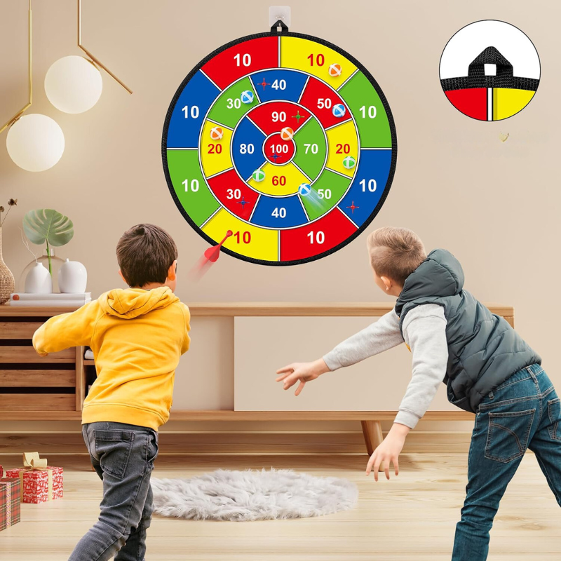 Kinder Dartboard Doppelseitig Interaktiv für Spielspaß und Motorikförderung 4