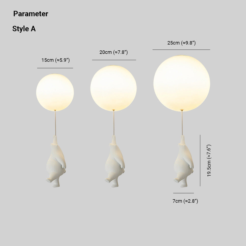 Kinder Deckenleuchte Bär und Ballon LED Pendelleuchte für Spielzimmer 4