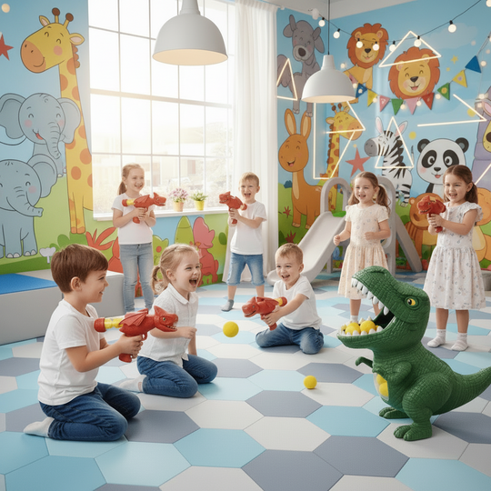 Kinder Dinosaurier Shooter Spielzeug für Aktiven Spaß und Koordination 3