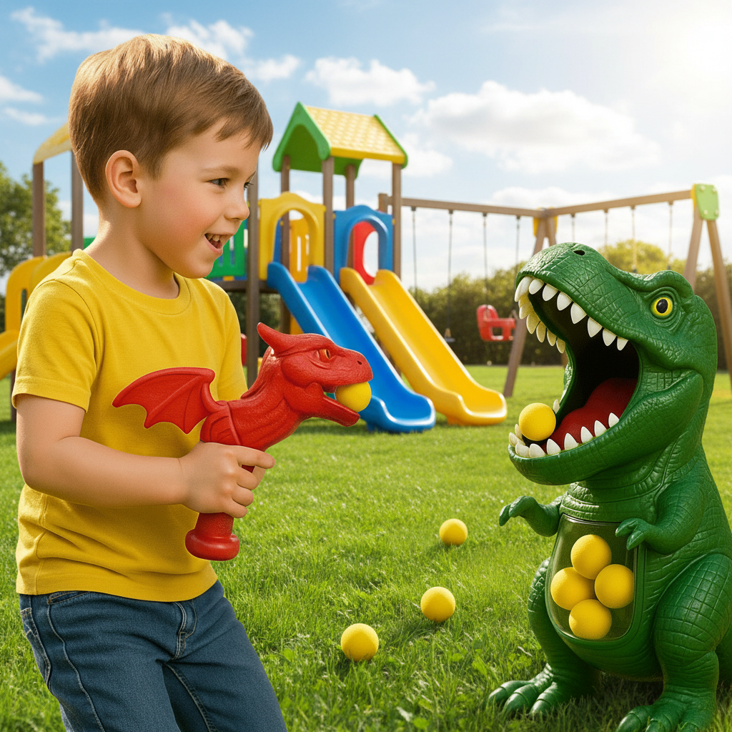 Kinder Dinosaurier Shooter Spielzeug für Aktiven Spaß und Koordination 4