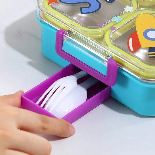 Kinder Lunchbox mit mehreren Fächern Weltraumdesign 3
