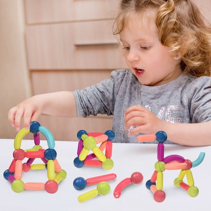 Kinder Magnetisches Bauset Kreativstäbe für Spiel und Lernen 2